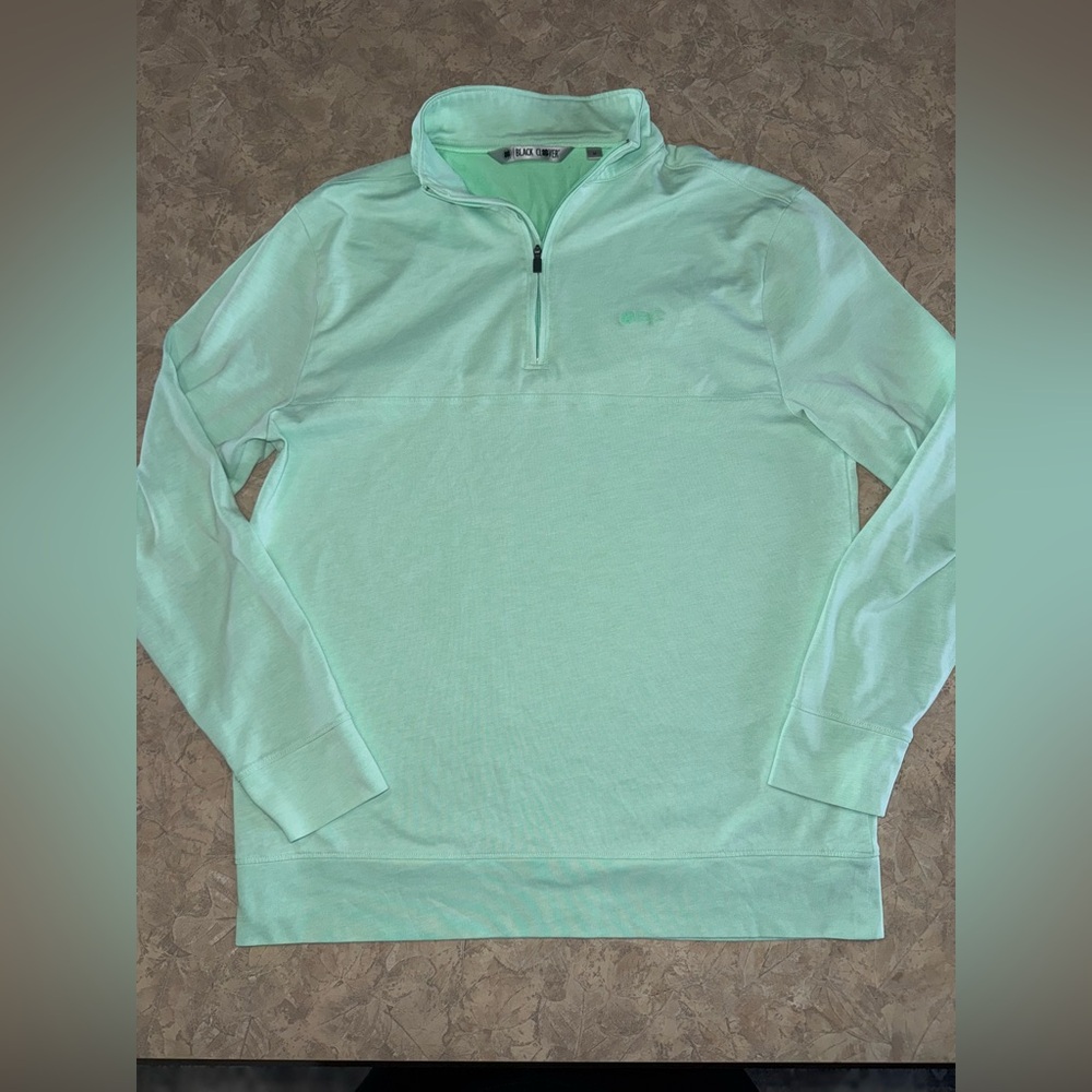 Black clover men's Mint Green Quarter-Zip Pullover